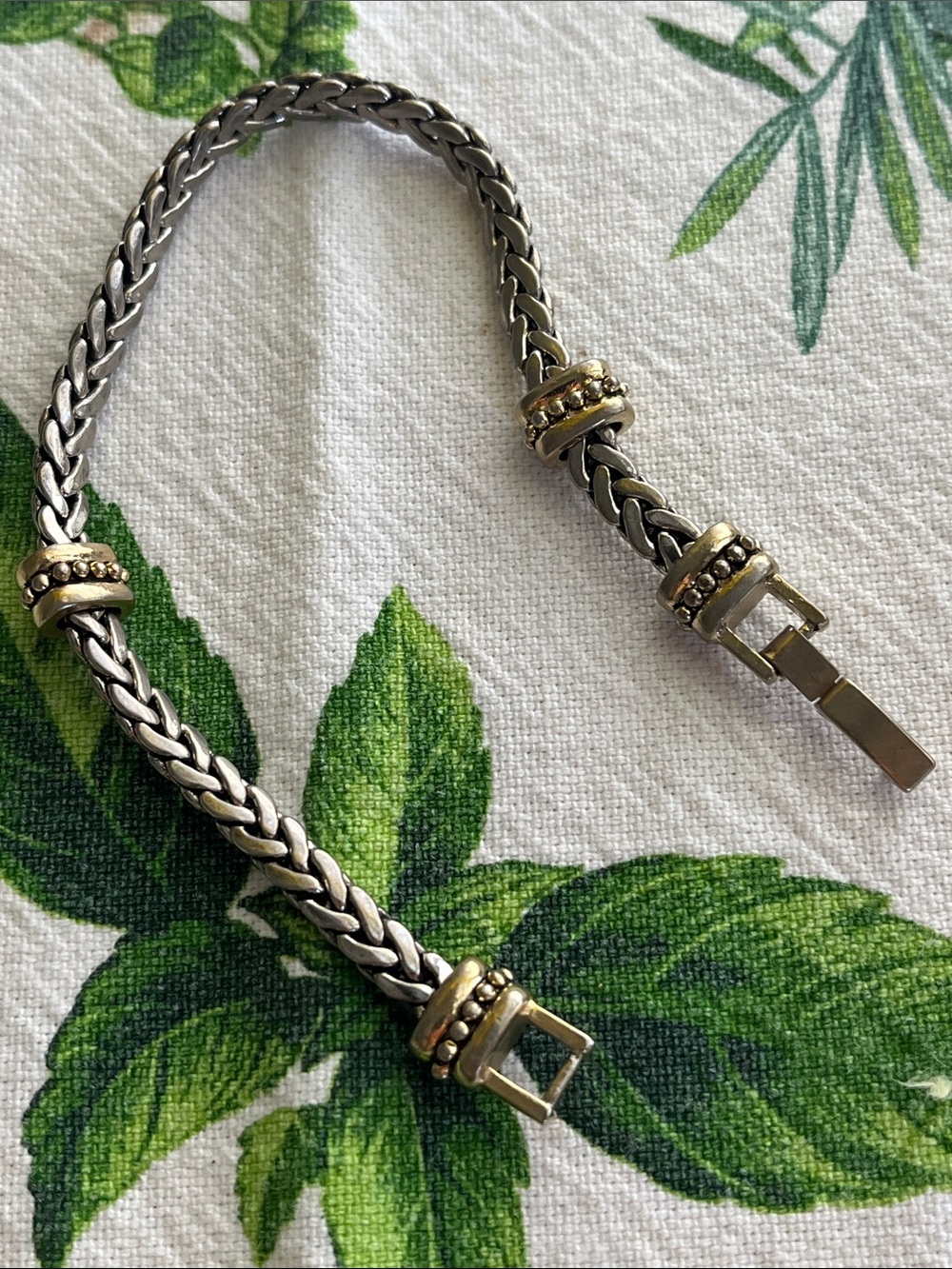 Two-Tone Braided Metal Bracelet - Picture 6 of 8